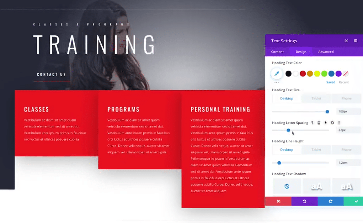 WordPress editing screen using Divi