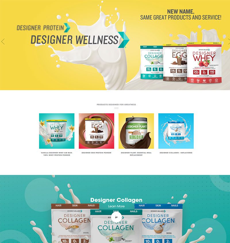 Designer Wellness Homepage Screenshot